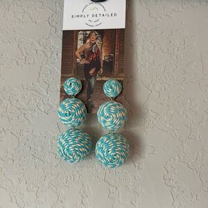 NWT Rattan Dangle Earrings | Boho Statement Earrings | Natural/Brown | One Size